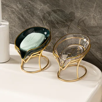 1БР 2022 Нова леки Креативната кутия за сапун в луксозен стил, с баня, Тоалетна, битова Перфорирана поставка за сапун без източване, тава за сапун ястия