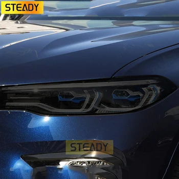 2 бр. Защитно фолио за фарове, възстановяване на фарове, Прозрачна черна стикер от TPU за BMW X7 G07 2019 2020 - Аксесоари