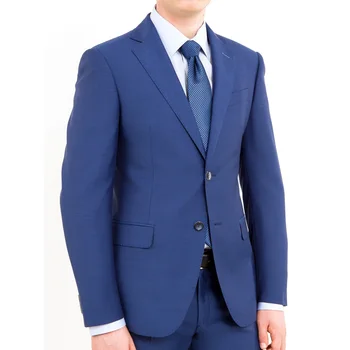 2023 Сватбени сини мъжки костюми Однобортный яке и лацканом От две части Панталони за всеки ден на Пролетта, пълни с екипировки Terno Slim Fit