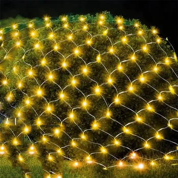 3x3 /4,5x1,5 М Led Мрежест Светлина Коледна Фея на Окото Светлини LED Храст Дърво Амбалажна Хартия Струнни Светлини за Празнични Партита Декор Двор