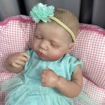 50 СМ LouLou Reborn Baby Dolls Спящата Момиче Реалистични от Силикон, Винил Новородени 3D Кожата Видими Вени си САМ 