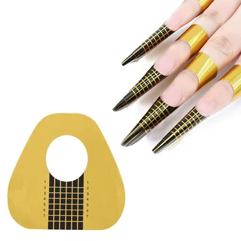 500шт Френски Накрайници за нокти Златната Подкова Инструменти за изграждане на нокти с UV гел Стикер за изграждане на Акрил Съвет за маникюр