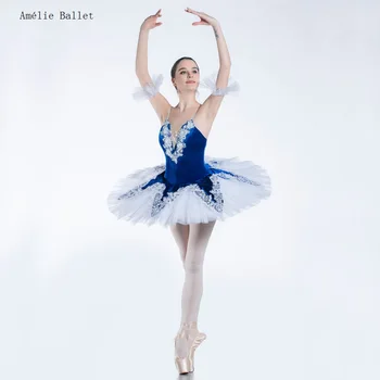 BLL066 Royal Blue Ballet Предпрофессиональная балетната поличка за момичета и жени, балетен костюм за изяви на сцената