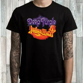 Deep Purple Tour 2018 Рок Група Мъжка Черна Тениска с Нов Дизайн re