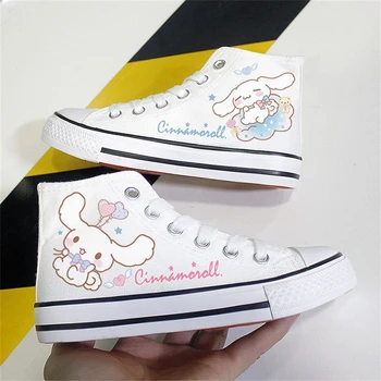 Kawaii Sanrio My Melody Cinnamoroll Аниме За момчета и момичета парусиновые обувки на висок ток, сладки нескользящие дишащи износоустойчиви маратонки, подаръци