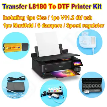 L8050 L18050 L8180 Прехвърляне на Набор DTF-принтери Конвертиране в Dtf-принтери Комплект Инструменти DTF USB-програма CISS Система на Газта Колектор
