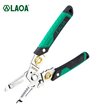 LAOA 8 В 1 Устройство за източване на тел, Ножица за премахване на изолация, Ножица за кабел, Клещи за кримпване на кабели, скоби за разцепване на ликвидация, Инструмент за електрозахранване