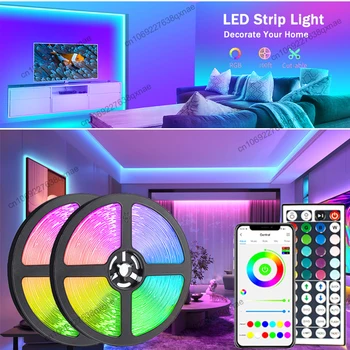 Led Лента за Спални LED 1-5 м 10 м 15 м 20 м, 30 м е с Цветна 5050 RGB Led Лента Украса на Стаята Подсветката на Телевизора Bluetooth Неонови Светлини