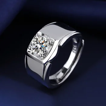 Mosang диамантен пръстен производител на директни продажби от бяло злато 18 карата, имитация на сребро S925 проби лесно модно мъжко пръстен Mosang s