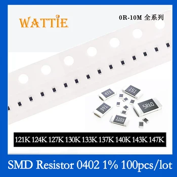 SMD резистор 0402 1% 121K 124K 127K 130K 133K 137K 140K 143K 147K 100 бр./лот микросхемные резистори 1/16 W 1.0 mm*0,5 мм