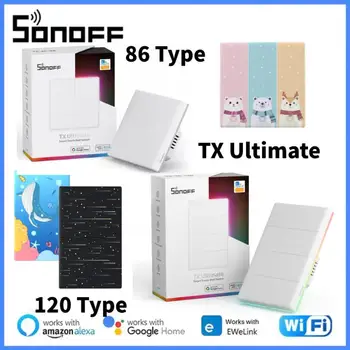 SONOFF T5 Wifi Smart Light Switches с подсветка на стената, дистанционно управление, Работа с Алекса Google Home 1/2/3/4 Gang