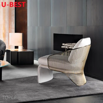 U-Best Design Hotel Villa Кожен стол с възможност за сгъване на облегалката, удобен стол Cadeira, шезлонг Silla Sillones, Седло за всекидневна салон