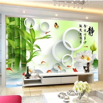 wellyu papel de parede para quarto Индивидуален Дизайн на тапети за китайски телевизор Bamboo 3D TV Background Wall papel parede tapety