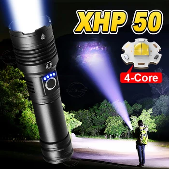 XHP50.2 Супер Ярки Акумулаторна батерия Led Фенер Long Shot Висока мощност 5 Режима на Ръчно Фенерче EDC Type-C Зареждане Led фенерче 18650