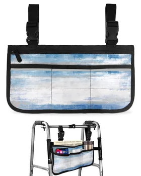 Абстрактна живопис с маслени бои Синя чанта за инвалидна количка с джобове Подлакътник Странични чанти Пешеходната рамка за електрически скутер Чанта за съхранение