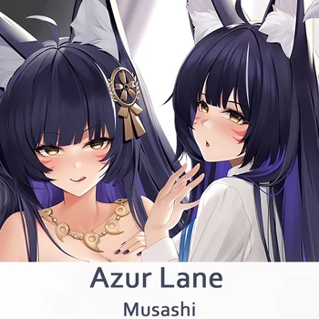 Аниме Игра Azur Lane Musashi Dakimakura 2WAY Праскова Кожа, Обнимающая Тялото, Калъфка Otaku, Калъфка За Възглавница