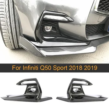 Апликации на покрива фарове за мъгла, фаровете, предната броня на автомобила Q50 за Infiniti Q50 Sport 2018 2019 от въглеродни влакна