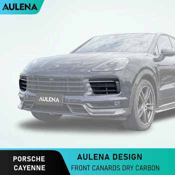 Бодикит От Сух Карбон Aulena Design Front Canards За Модернизация На Входящия Въздух Предната Част На Превозното Средство За Porsche Cayenne Aero Kit