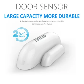 Вратата сензор Z-Wave Умни Мини-безжичен вратата магнит с широк диапазон на откриване на 360 градуса Интелигентен мониторинг