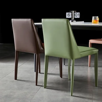 Дизайнерски Ергономични столове Nordic Lounge Минималистичные Удобни столове с кожена облегалка Кът за слушалки Sillas De Comedor Мебели