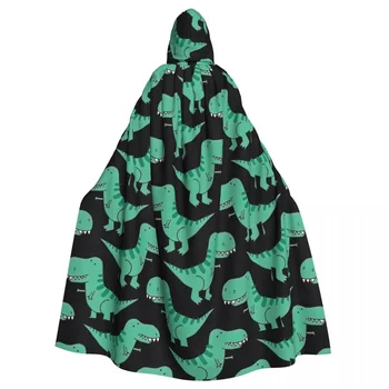 Дъждобран с качулка от полиестер Унисекс костюм на вещица, аксесоари, зелен динозавър