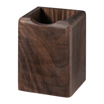 Дървена кутия за писалки Toyvian, многофункционален настолен органайзер, екологично Устойчив кутия за съхранение от естествено дърво (черен орех)