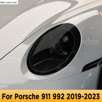 За Porsche 911 992 2019-2023 Външна Фаровете на Колата Със Защита От надраскване Нюанс на Предната Лампа TPU Защитно Фолио Аксесоари За Ремонт на Стикер