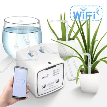 Интелигентно устройство за поливане Wi-Fi, автоматична система за капково напояване с двойна помпа, Дистанционно управление предназначение за градински растения и цветя