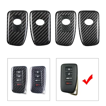 Калъф за дистанционно на ключа на колата е от въглеродни влакна, черен, Замяна за LEXUS IS RX LS LX LC GS ES GX 2014 2015 2016 2017 и т.н.