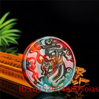 Китайски Естествен Цвят Нефритови Дракон Висулка Колие Ръчно изработени Чар Бижута От Нефрит Модерен Амулет Подаръци за Жени, Мъже Късмет
