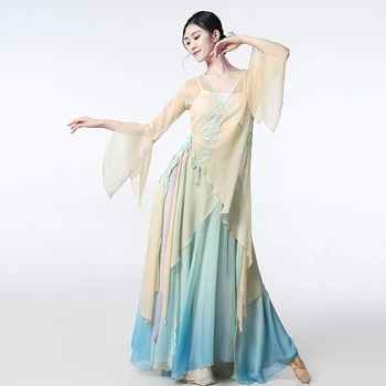 Класически дрехи за китайски народни танци и Традиционна национална облекло Янко Ханфу За момичета Елегантни дамски модерни танци
