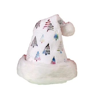 Коледна шапка, Мек плюшен лъскава Шапка на Дядо Коледа За възрастни, детско бижу, подпори за фотосесия N7YD