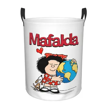 Кошница за дрехи Mafalda World и нейният Puppy, Сгъваема Кошница за дрехи с герои от комикси Quino, Играчки, Организаторите, Кутии за съхранение