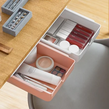 Кутия за съхранение на контейнери под чекмедже на масата, тава за моливи, Кутия за съхранение на контейнери