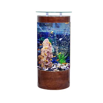 Луксозен европейски малка потребителска с полукръгла аквариум с постоянна температура за разтоварване на риба озеленяване на стената на хола