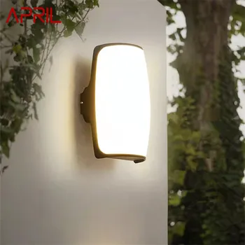 Модерен ретро стенен лампа APRIL, прости креативни led външни стенни, външна водоустойчив IP65 за вила, градина, тераса, коридор