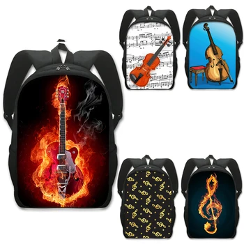 Музикален инструмент Китара /Виолончело / Цигулка, раница за музикални ноти, холщовые училищни чанти за тийнейджъри, пътна чанта за книги