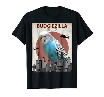 Мъжки t-shirt 2019, Модна тениска с принтом, Мъжки дрехи С къс ръкав Budgie Zilla, Тениска Budgie За любителите на вълнообразни попугайчиков Тениска
