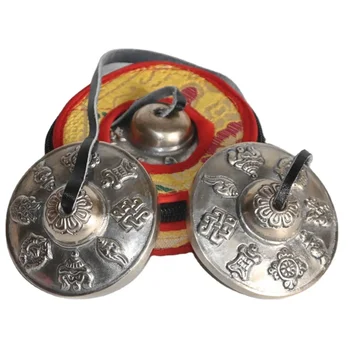Непалски Месинг Камбанка Будистка Чиния Тибетски Звънци с Чанта Йога Медитация Звукът на Исцеляющий Чакра Музикални Инструменти Подарък