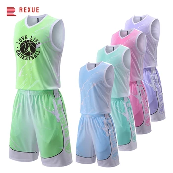 Нов комплект баскетболен тениски по поръчка С командата име и номер на Персонализирана спортна форма за мъжки Дамски младежки спортни дрехи голям размер