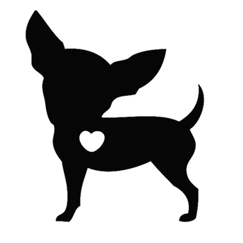 Обичам кучето си Чихуахуа, черно и бяло куче, Стикер за автомобил, водоустойчиви стикери, Аксесоари за подреждане на автомобили, Боядисани прозорци, 12x10 cm