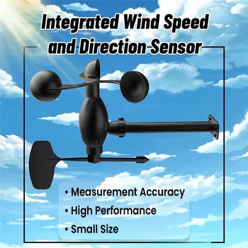 Полиуглеродный сензор за скорост и посока на вятъра 0-30 м/с, сензор за измерване на селскостопански среда, метеорологичната станция е 360 °