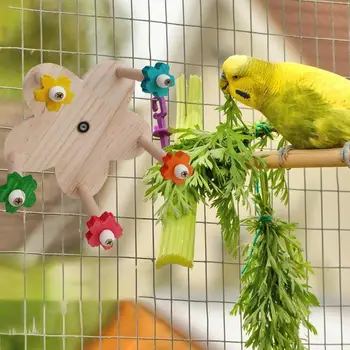 Поставка за папагали преносим Птичья Клетка Играчки за Папагали Conures Parakeets Хамстер Дървена Поставка Категория Аксесоари за играчки Птичи клетки