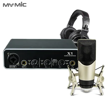Професионално студийно конденсаторное микрофонное обзавеждане MX6 звукова карта аудиоинтерфейс хранене 48 за запис на глас в студио