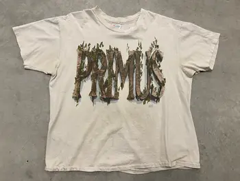 Реколта тениска Primus Band мъжки Lg / XL (да се чете) 1993 г., потертая свинско с газирана вода