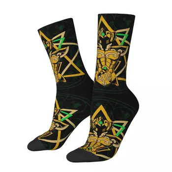 Ретро Лео Айолия Бог Плат Мъжки Чорапи Saint Seiya Приключения Аниме Унисекс Harajuku С Принтом Crazy Crew Чорап Подарък