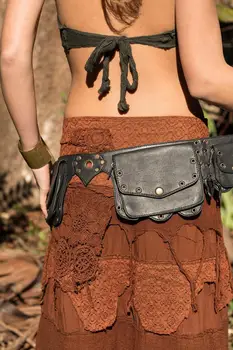 Средновековния Бохемски Кожена Универсален Набедренный колан, чанта за телефон в стил Steampunk, Фестивален джоб, Поясная чанта, Viking, Пират Рицар, Cosplay За жени