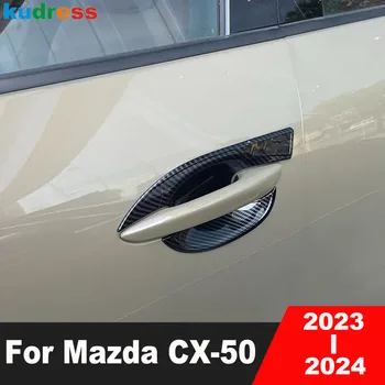 Тампон на Капака на Чашата на Страничната Дръжката на Вратата Mazda CX50 CX-50 SUV 2023 2024 От Въглеродни Влакна За Външни Врати Дръжки на Автомобила, Аксесоари За Защелкивания Капачки