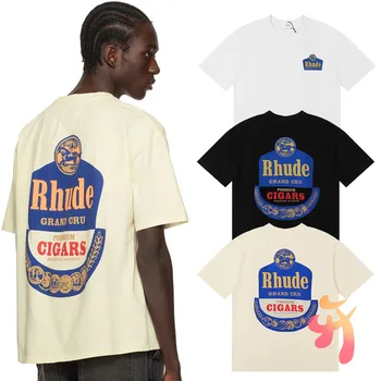 Тениска 24ss, Класически прост икона с писмото принтом, тениска с кръгло деколте и къси ръкави, свободни памучни Мъжки, Дамски ежедневни потници, тениски
