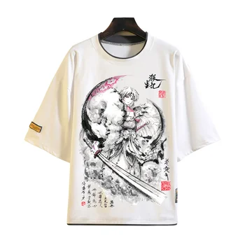Тениски с рисуването на мастило аниме Инуяша на мъже, жени Тениска с къс ръкав Потник от полиестер с къс ръкав Тениска